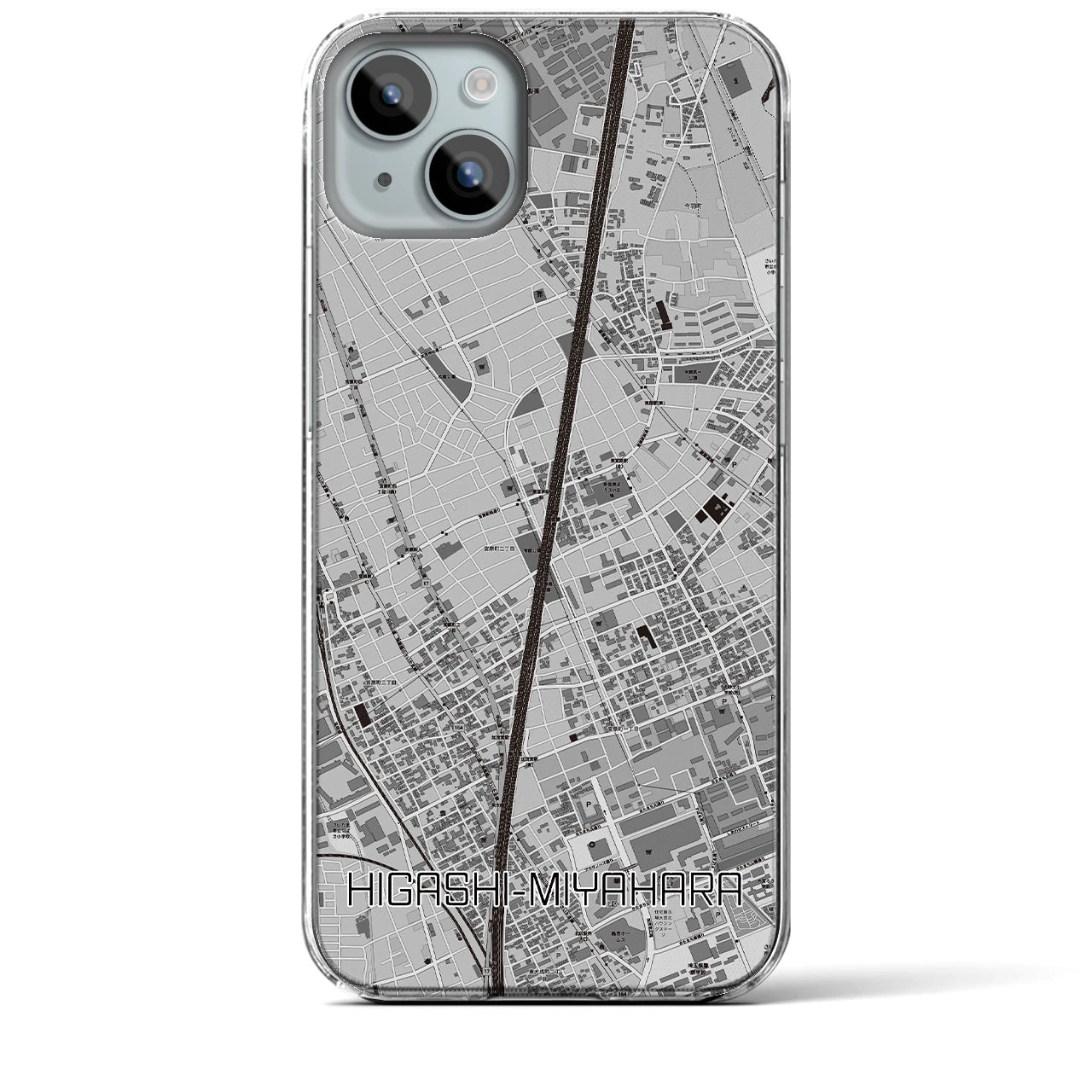 【東宮原(埼玉県)】地図柄iPhoneケース(クリアタイプ)