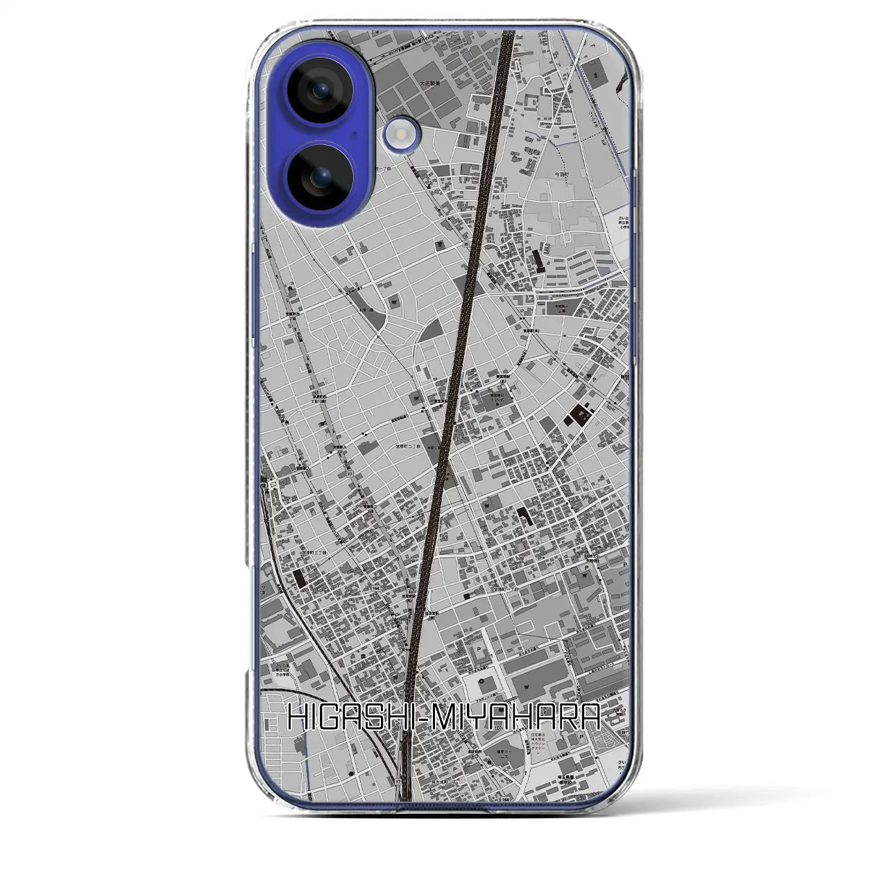 【東宮原(埼玉県)】地図柄iPhoneケース(クリアタイプ)