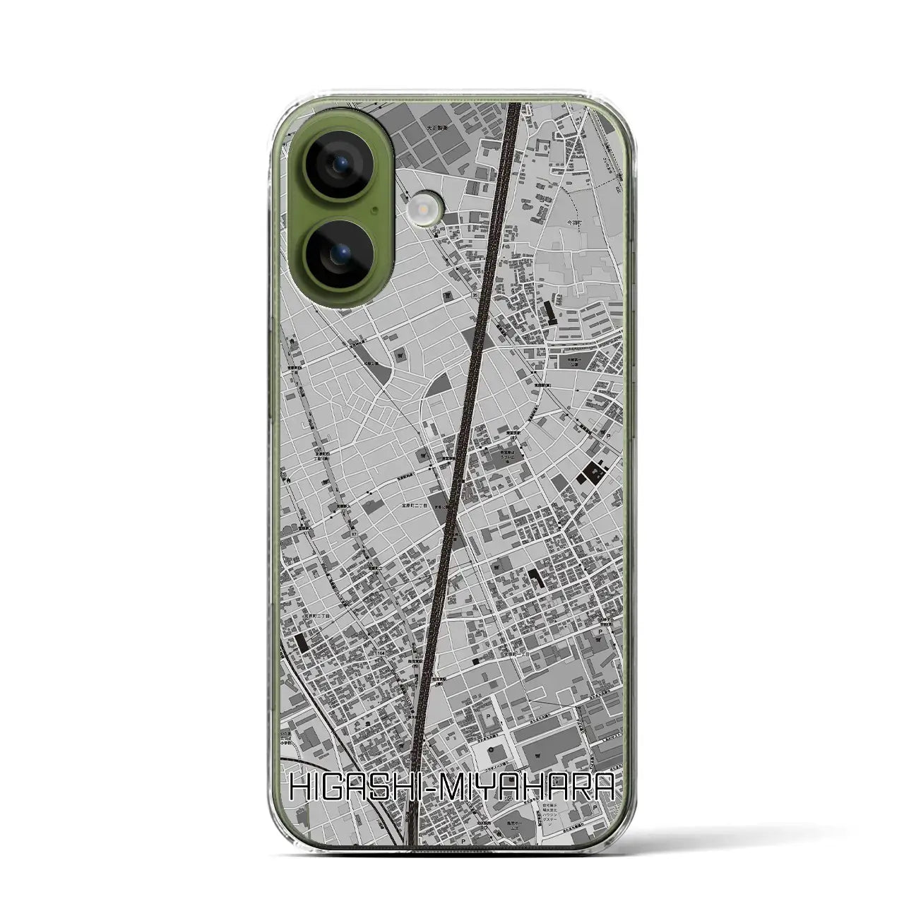 【東宮原(埼玉県)】地図柄iPhoneケース(クリアタイプ)