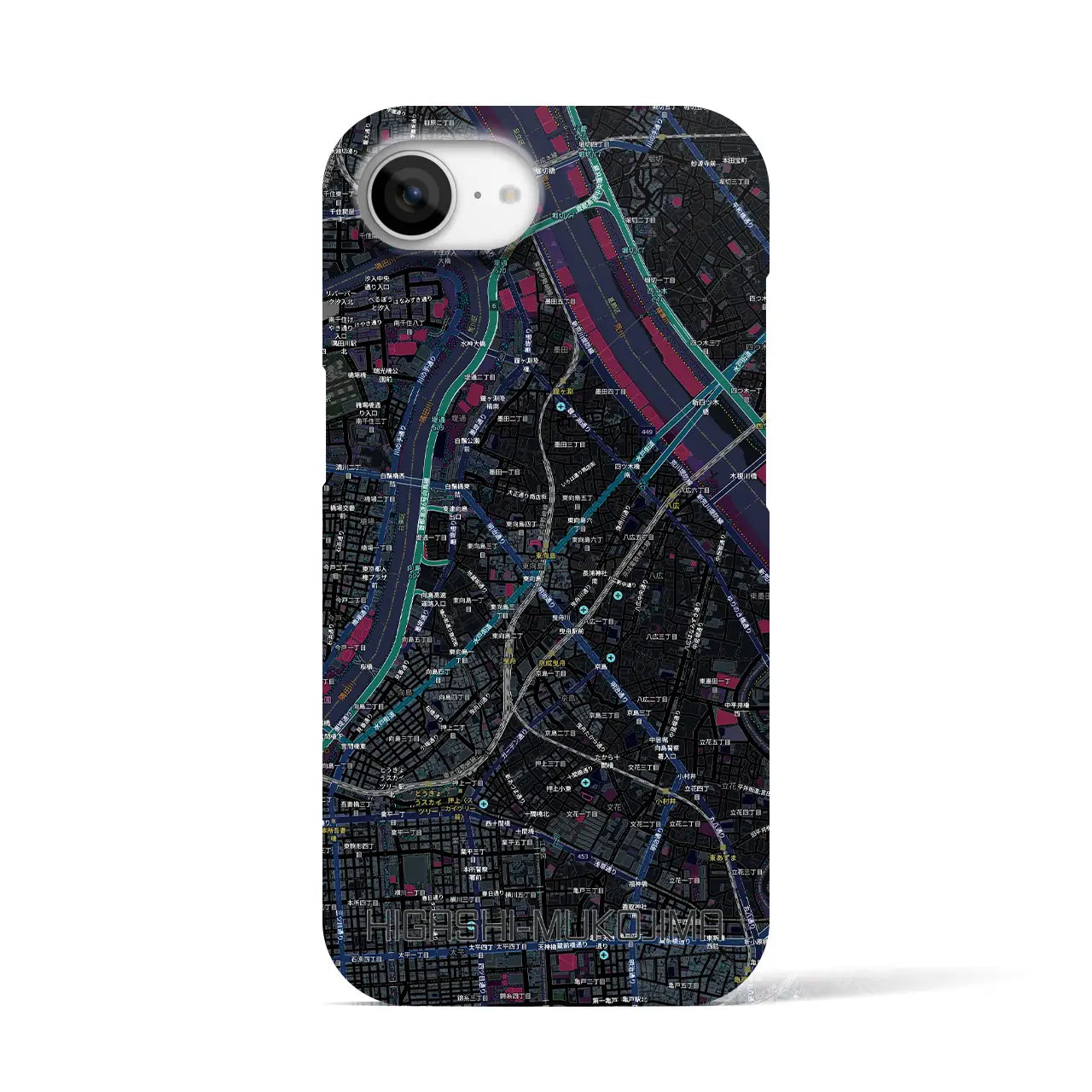 【東向島(東京都)】地図柄iPhoneケース(バックカバータイプ)