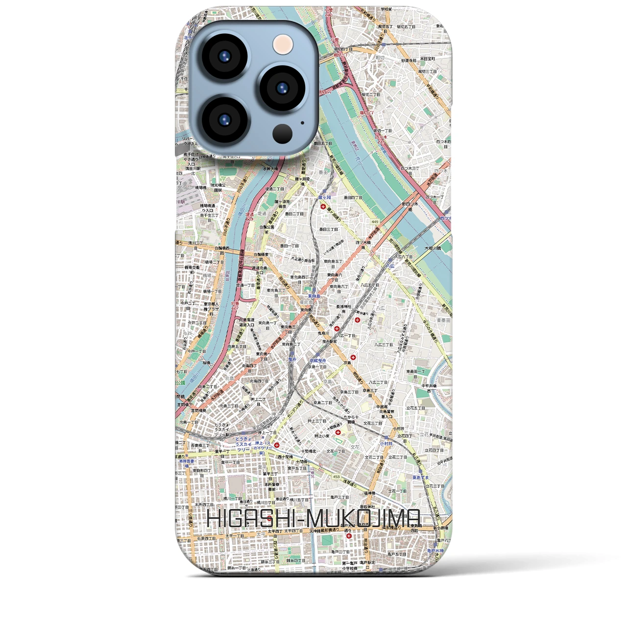 【東向島(東京都)】地図柄iPhoneケース(バックカバータイプ)