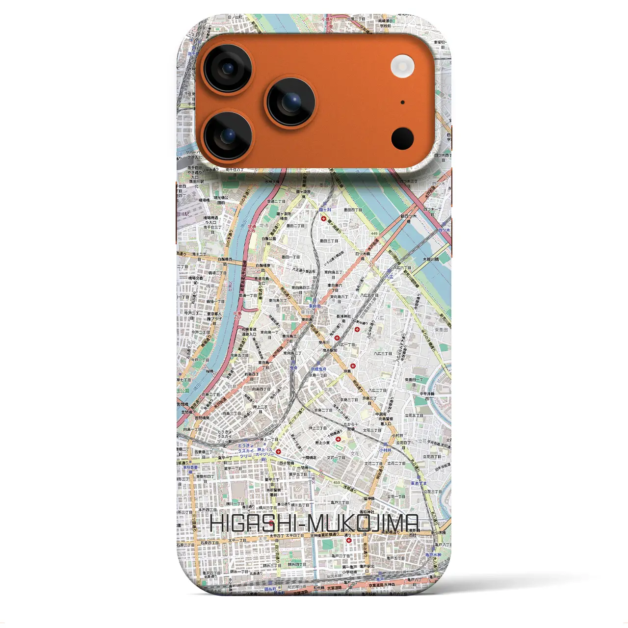 【東向島(東京都)】地図柄iPhoneケース(バックカバータイプ)ブラック・iPhone 17 Pro Max 用