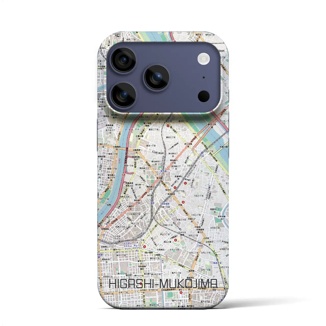 【東向島(東京都)】地図柄iPhoneケース(バックカバータイプ)ナチュラル・iPhone 17 Pro Max 用