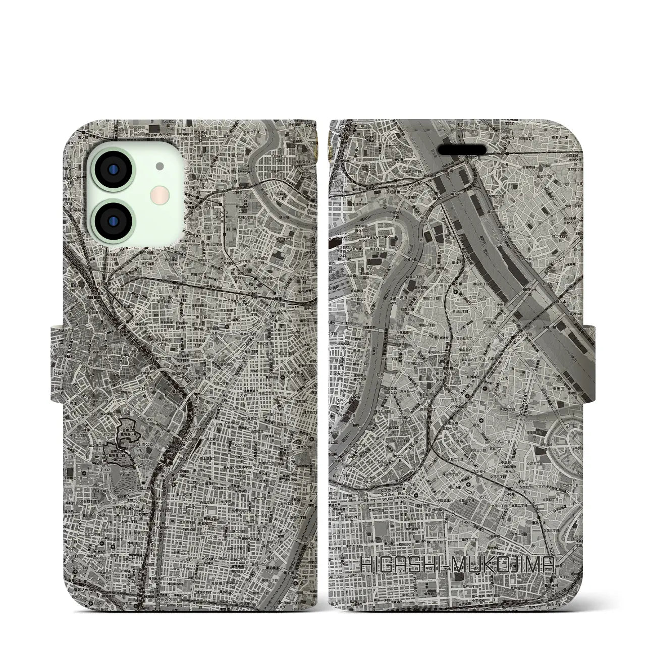 【東向島(東京都)】地図柄iPhoneケース(手帳タイプ)