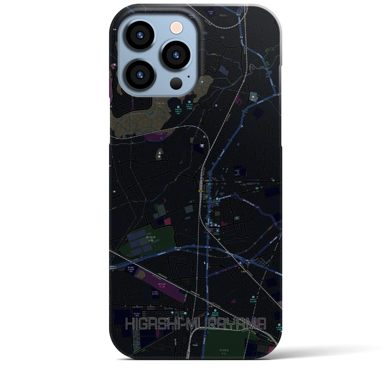 【東村山(東京都)】地図柄iPhoneケース(バックカバータイプ)