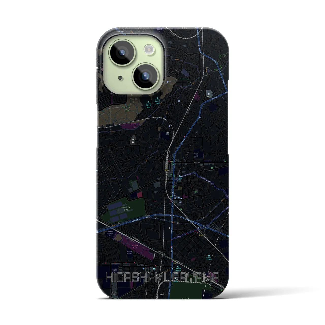 【東村山(東京都)】地図柄iPhoneケース(バックカバータイプ)