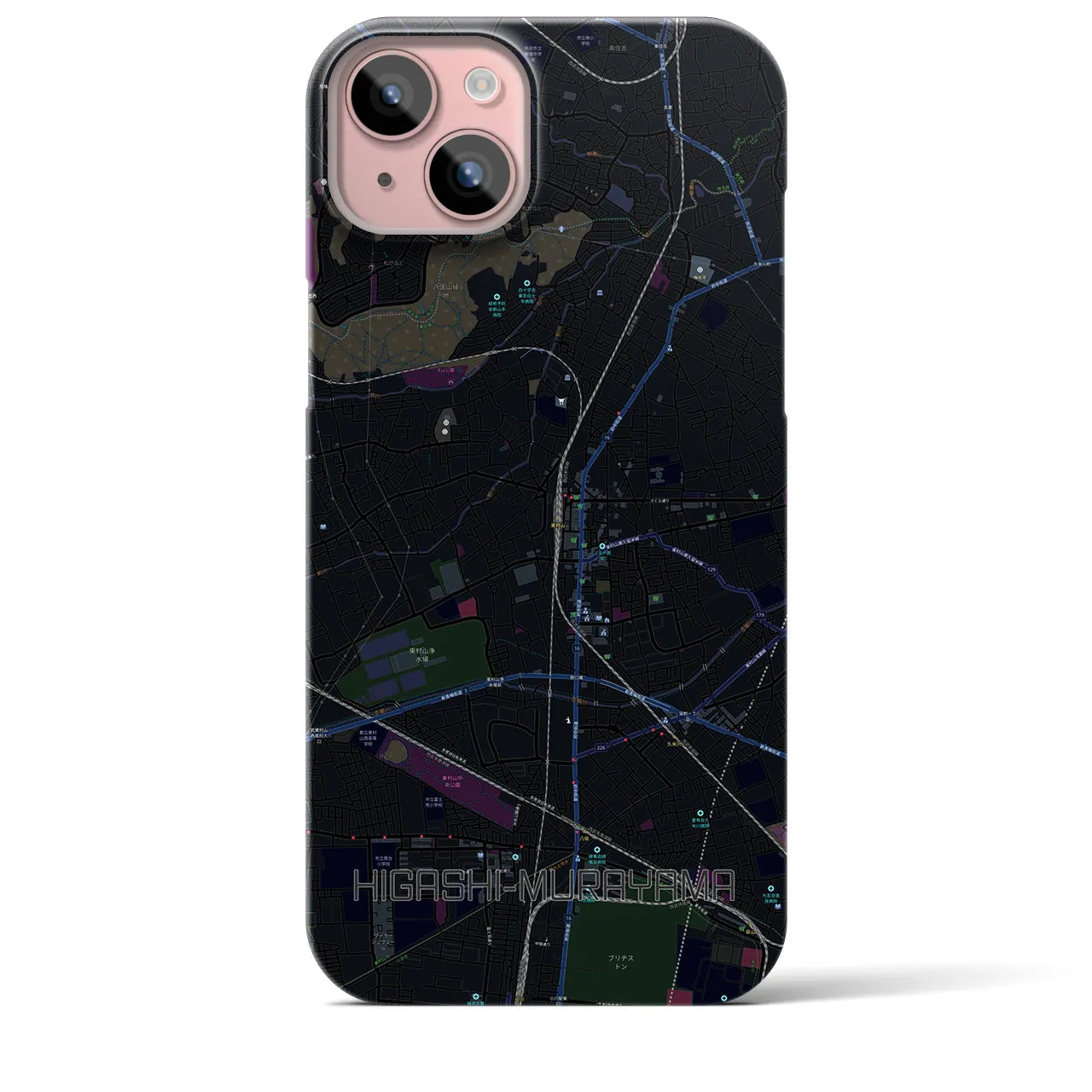 【東村山(東京都)】地図柄iPhoneケース(バックカバータイプ)