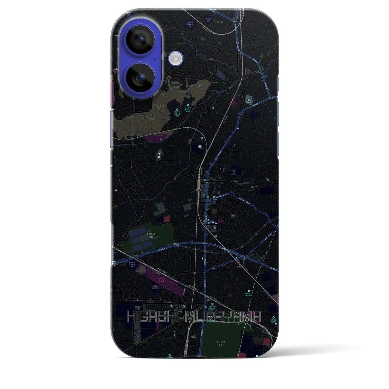 【東村山(東京都)】地図柄iPhoneケース(バックカバータイプ)