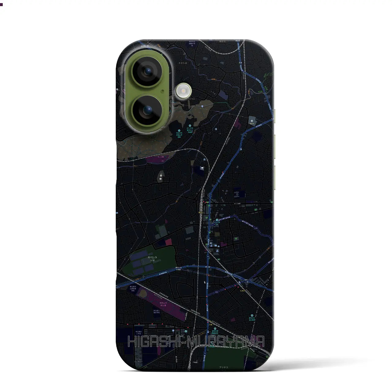 【東村山(東京都)】地図柄iPhoneケース(バックカバータイプ)