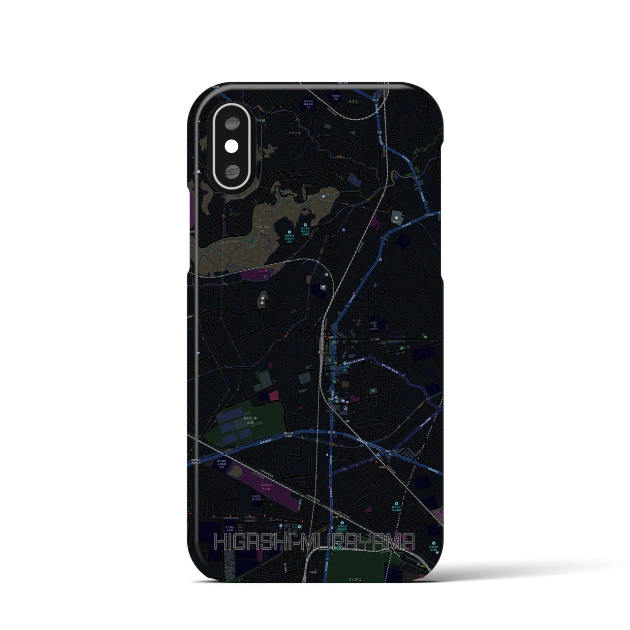 【東村山(東京都)】地図柄iPhoneケース(バックカバータイプ)