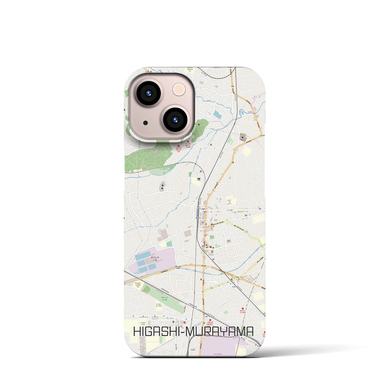 【東村山(東京都)】地図柄iPhoneケース(バックカバータイプ)
