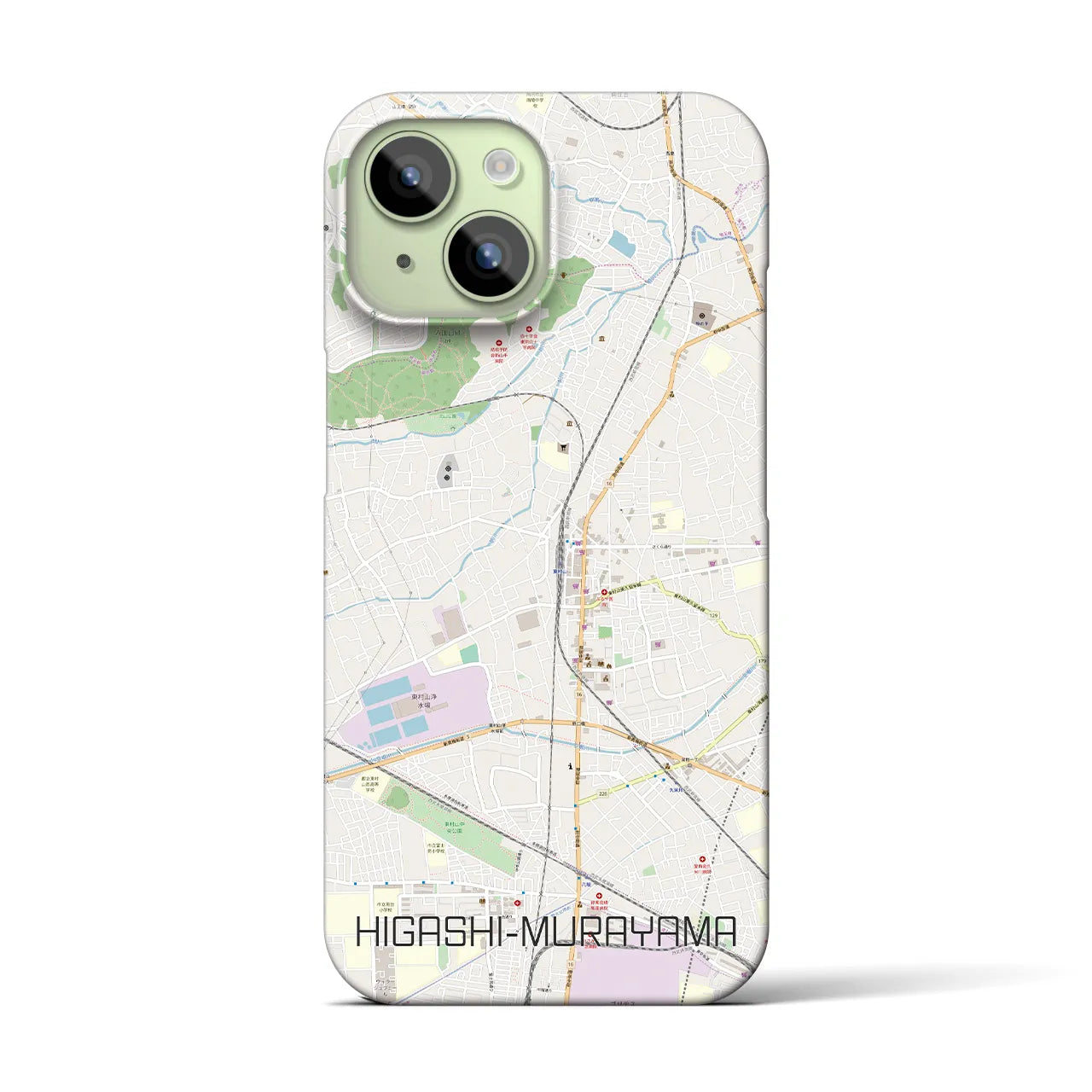 【東村山(東京都)】地図柄iPhoneケース(バックカバータイプ)