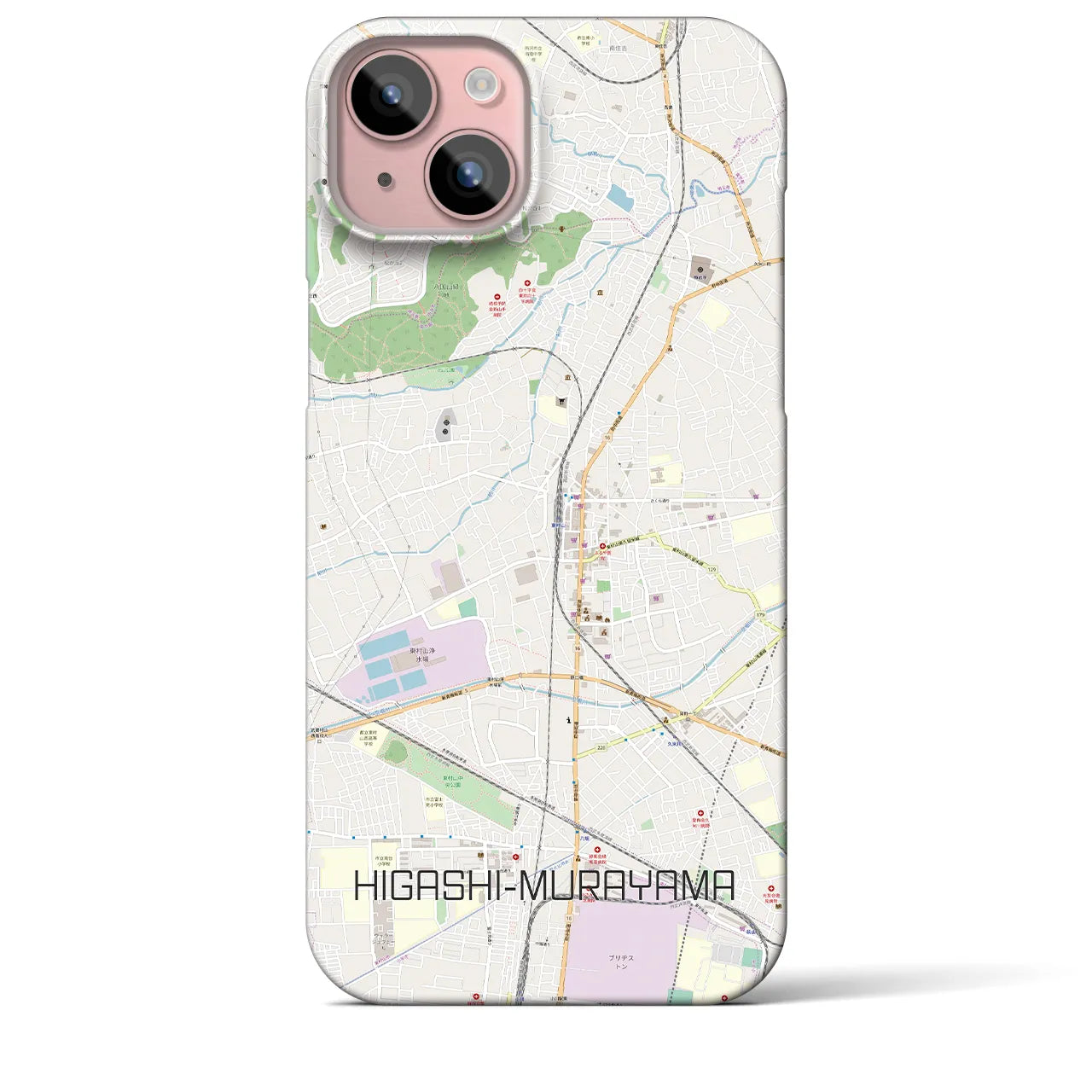 【東村山(東京都)】地図柄iPhoneケース(バックカバータイプ)