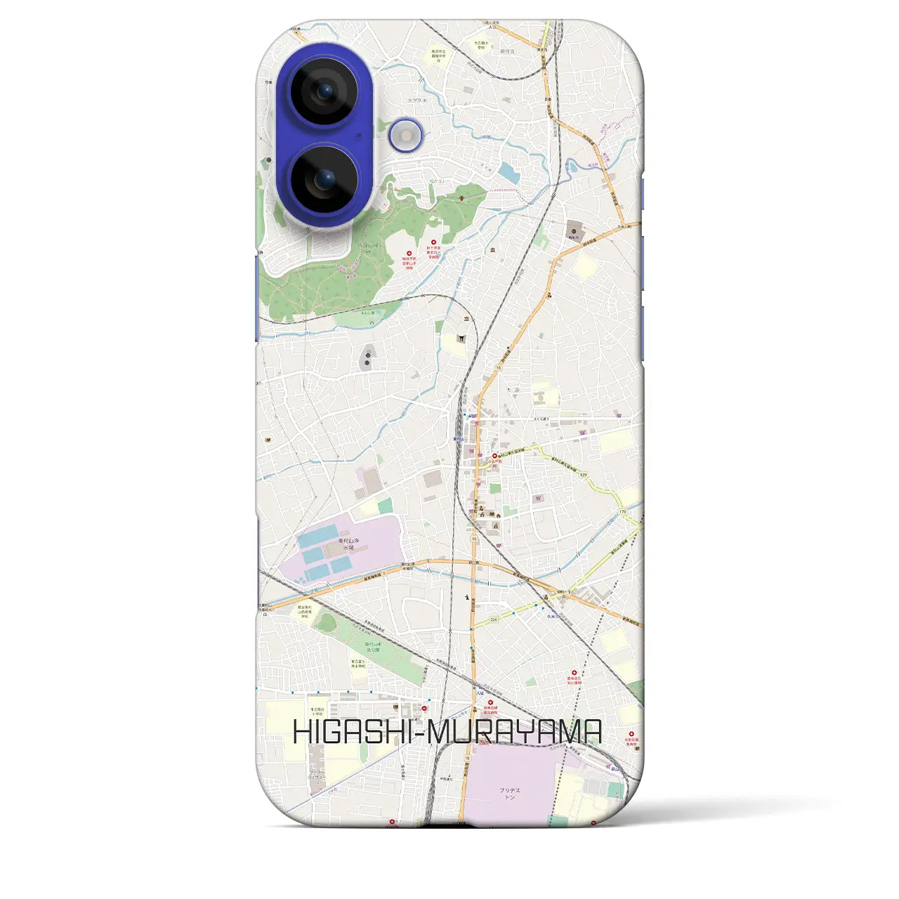 【東村山(東京都)】地図柄iPhoneケース(バックカバータイプ)ナチュラル・iPhone 16 Pro Max 用