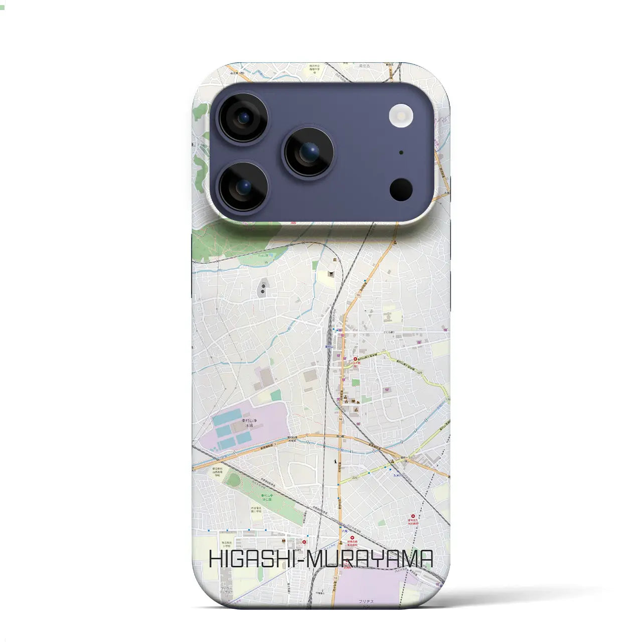 【東村山(東京都)】地図柄iPhoneケース(バックカバータイプ)ナチュラル・iPhone 17 Pro Max 用