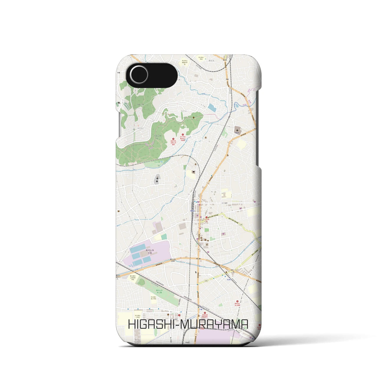 【東村山(東京都)】地図柄iPhoneケース(バックカバータイプ)