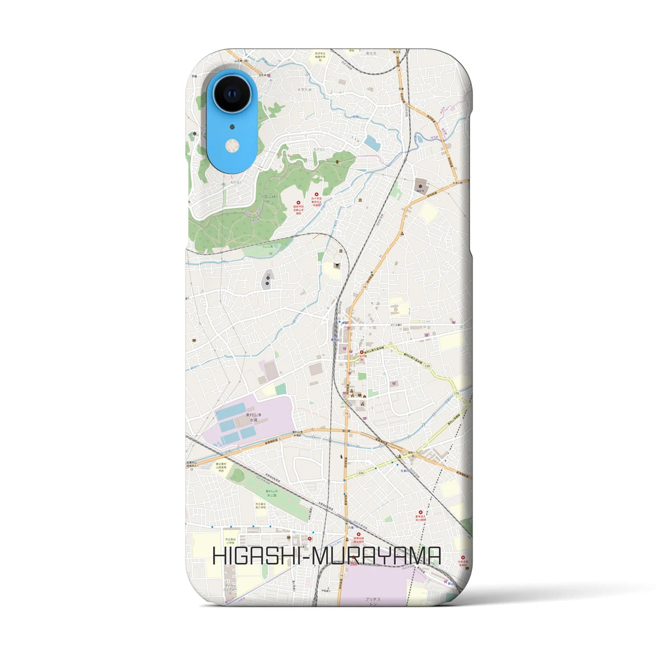 【東村山(東京都)】地図柄iPhoneケース(バックカバータイプ)