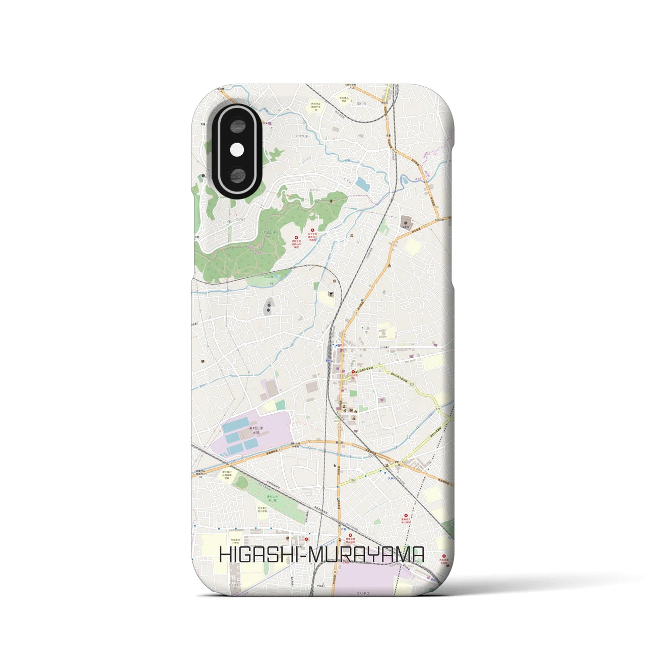 【東村山(東京都)】地図柄iPhoneケース(バックカバータイプ)