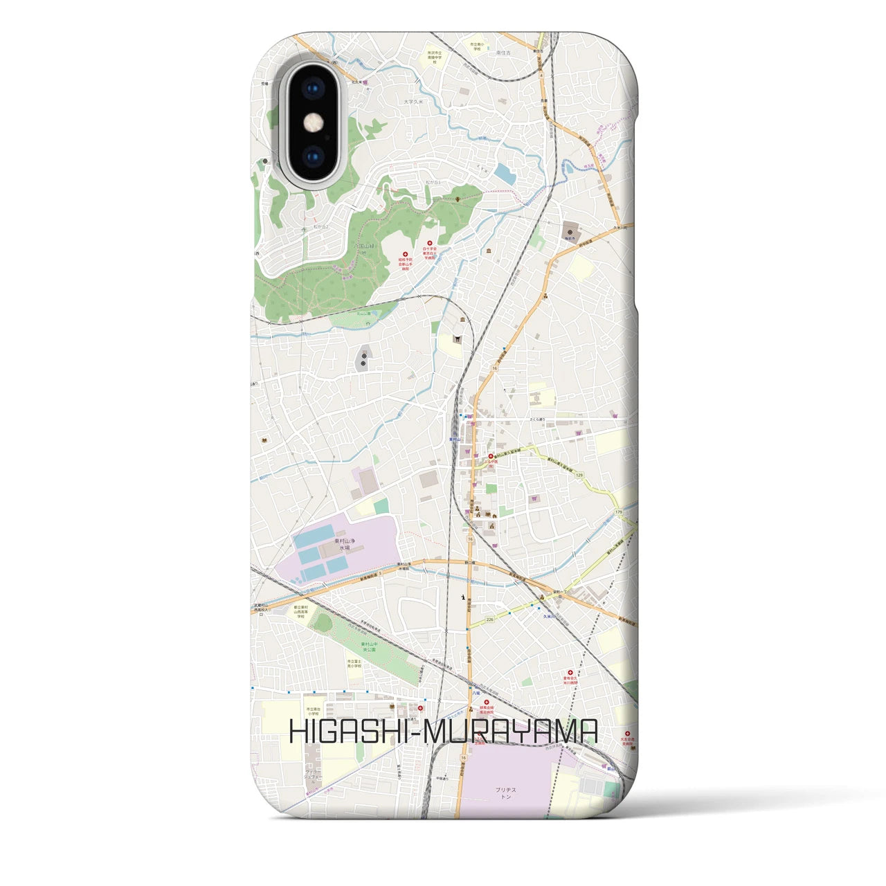 【東村山(東京都)】地図柄iPhoneケース(バックカバータイプ)