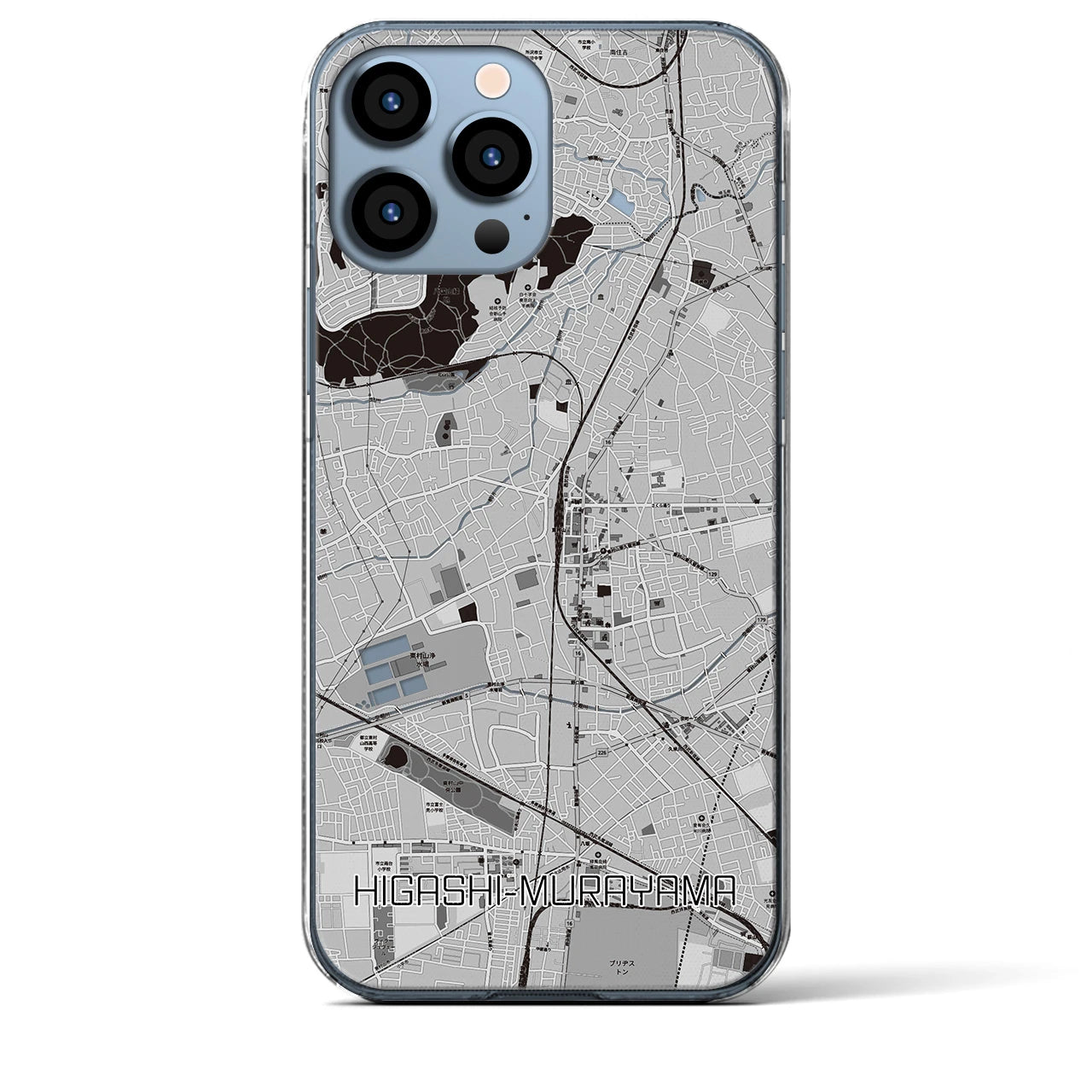 【東村山(東京都)】地図柄iPhoneケース(クリアタイプ)