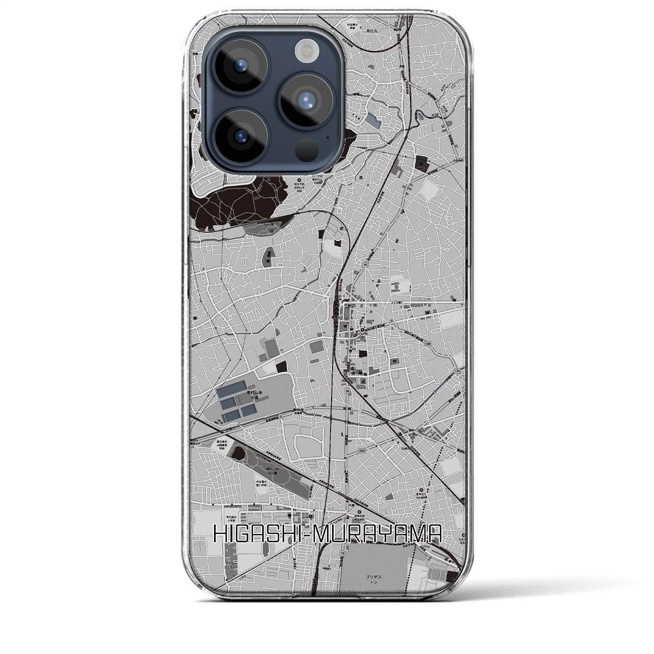 【東村山(東京都)】地図柄iPhoneケース(クリアタイプ)