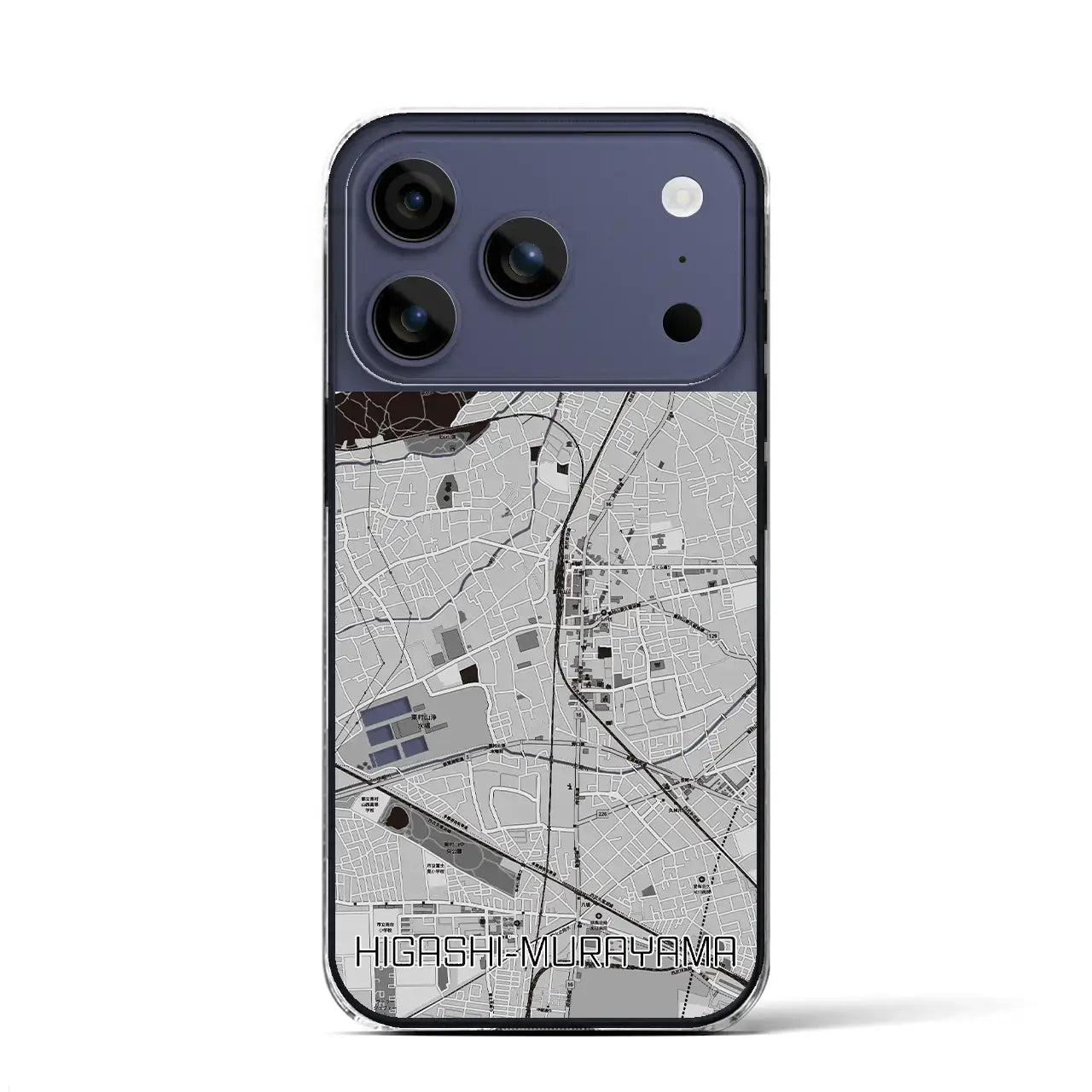 【東村山(東京都)】地図柄iPhoneケース(クリアタイプ)モノトーン・iPhone 17 Pro Max 用