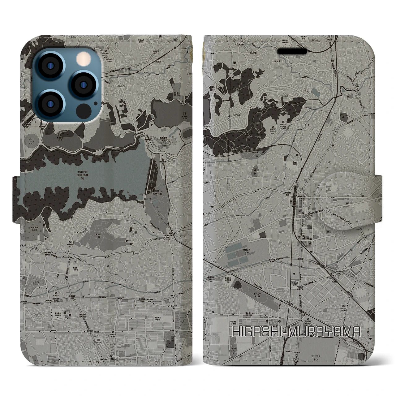 【東村山(東京都)】地図柄iPhoneケース(手帳タイプ)