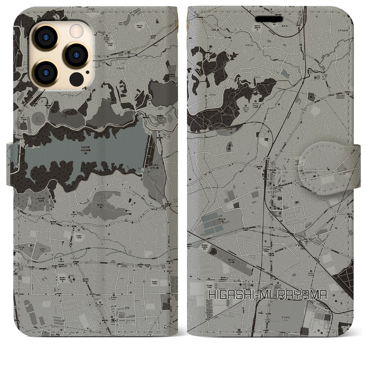 【東村山(東京都)】地図柄iPhoneケース(手帳タイプ)