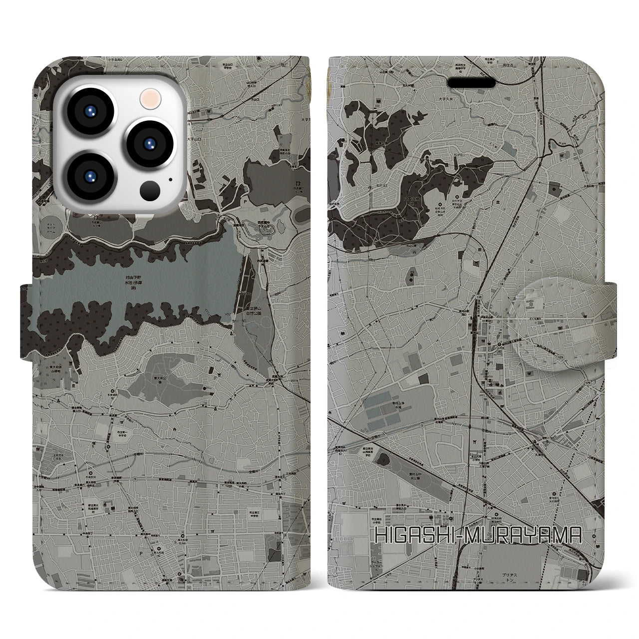 【東村山(東京都)】地図柄iPhoneケース(手帳タイプ)