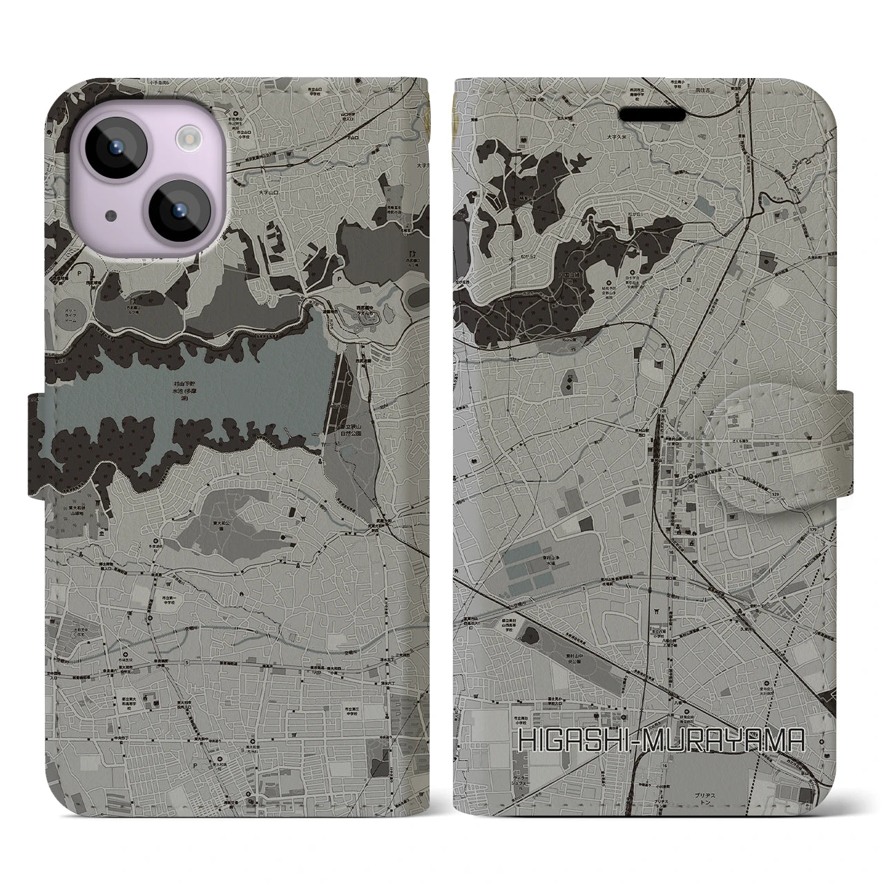 【東村山(東京都)】地図柄iPhoneケース(手帳タイプ)
