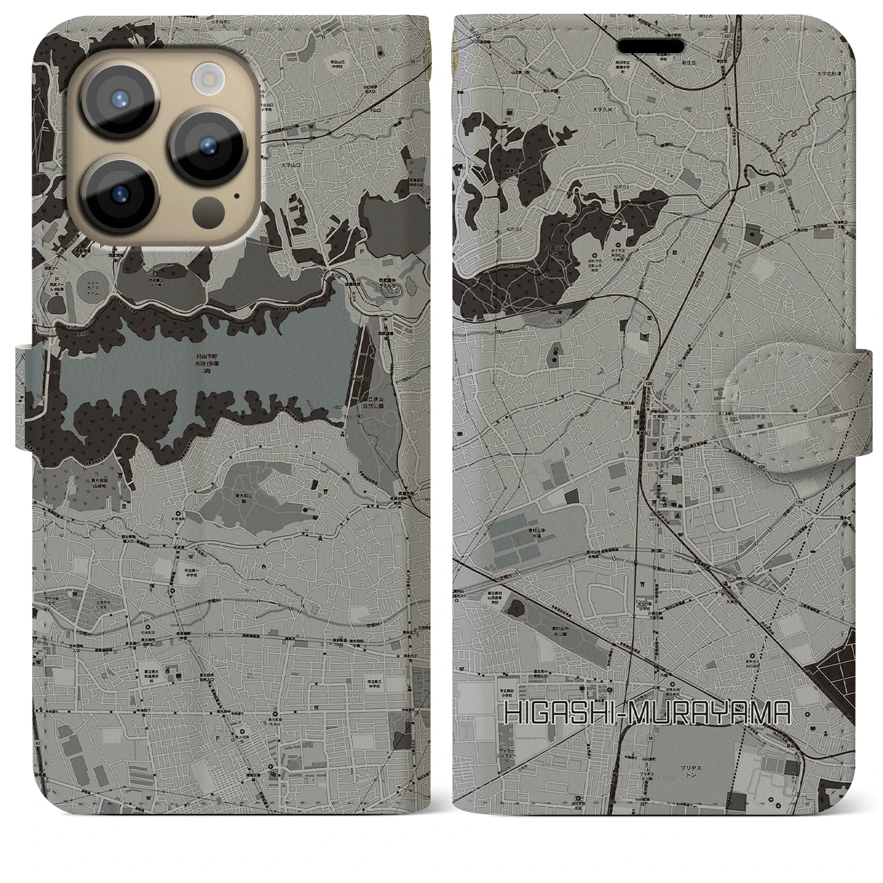 【東村山(東京都)】地図柄iPhoneケース(手帳タイプ)
