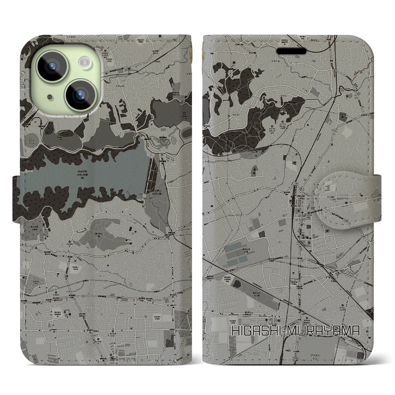 【東村山(東京都)】地図柄iPhoneケース(手帳タイプ)