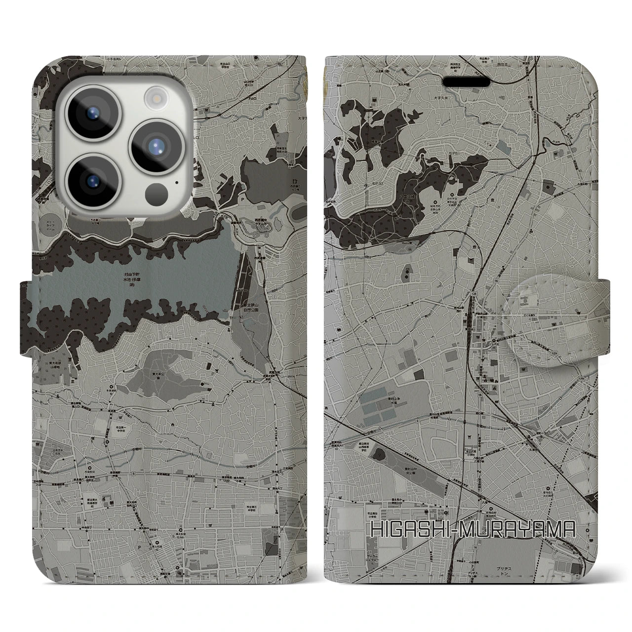 【東村山(東京都)】地図柄iPhoneケース(手帳タイプ)