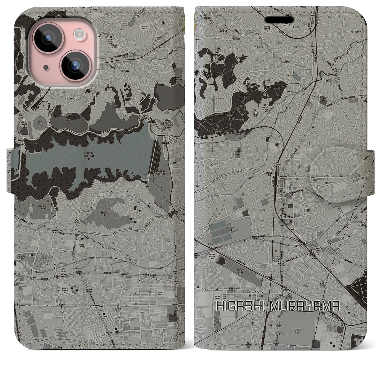 【東村山(東京都)】地図柄iPhoneケース(手帳タイプ)