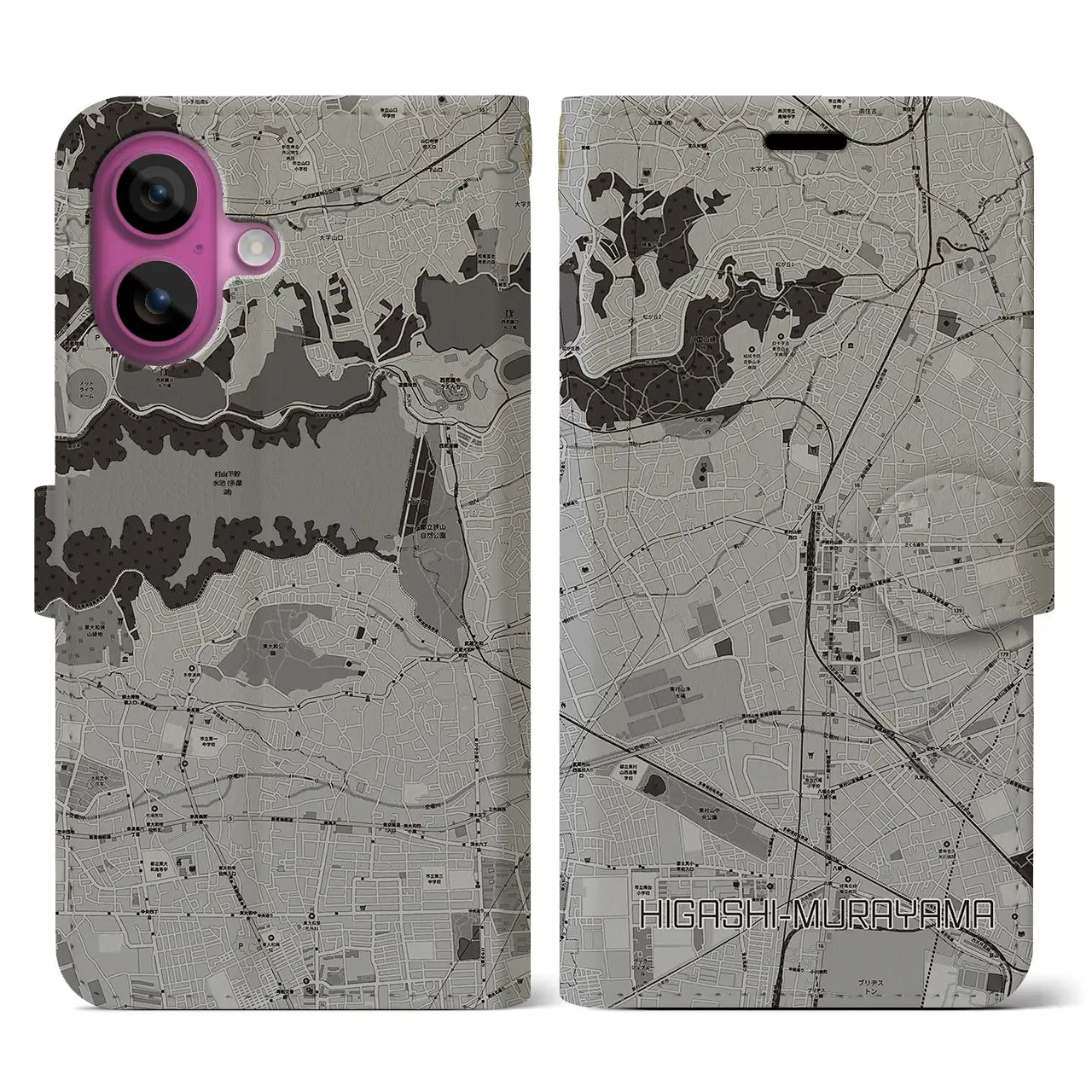 【東村山(東京都)】地図柄iPhoneケース(手帳タイプ)