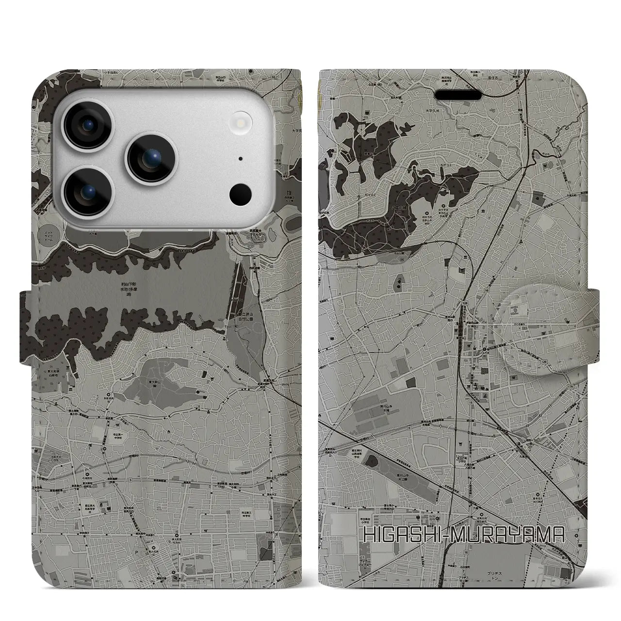 【東村山(東京都)】地図柄iPhoneケース(手帳タイプ)
