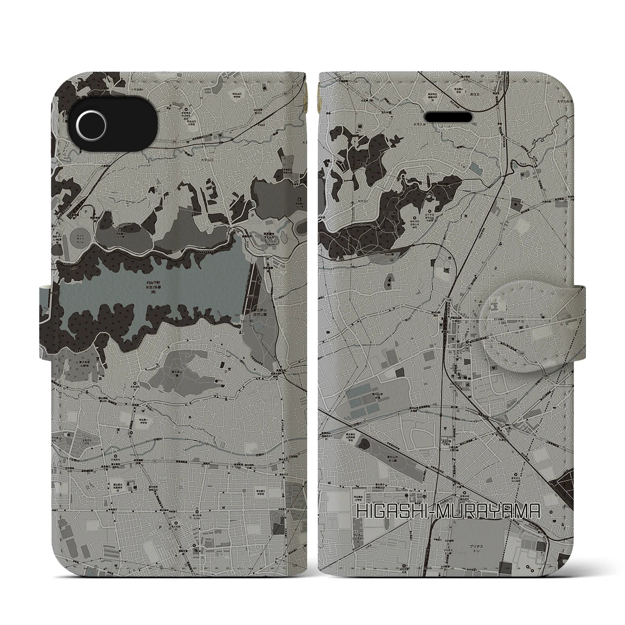 【東村山(東京都)】地図柄iPhoneケース(手帳タイプ)