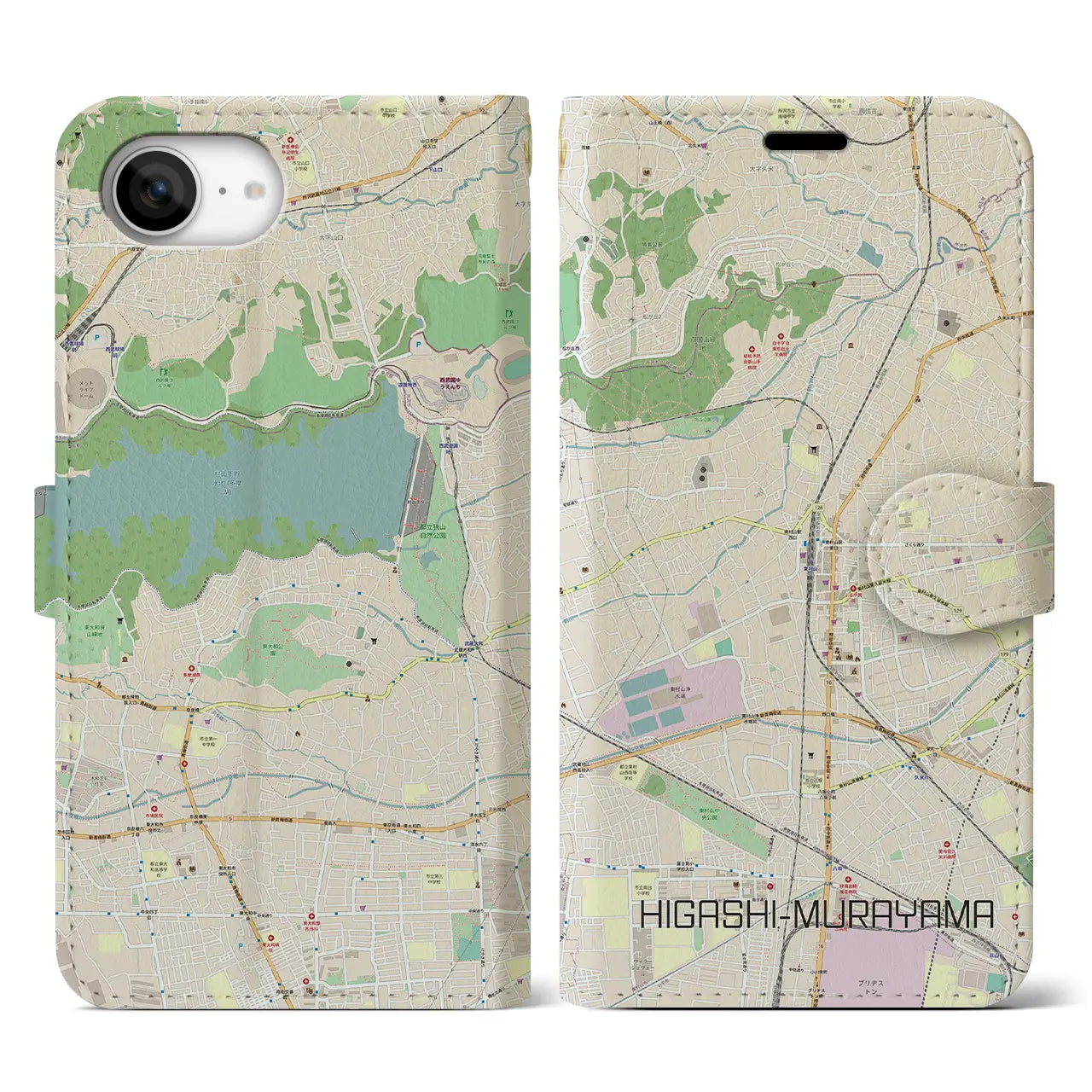 【東村山(東京都)】地図柄iPhoneケース(手帳タイプ)