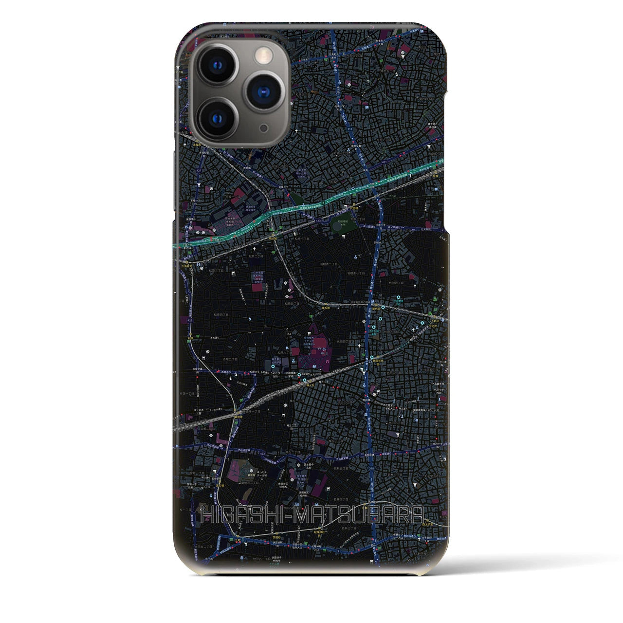 【東松原(東京都)】地図柄iPhoneケース(バックカバータイプ)