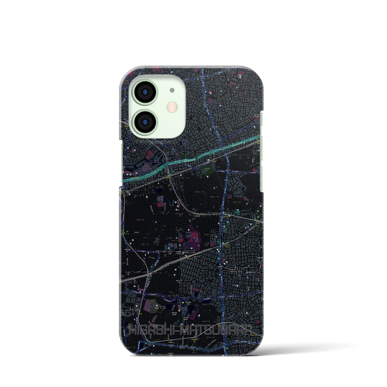 【東松原(東京都)】地図柄iPhoneケース(バックカバータイプ)