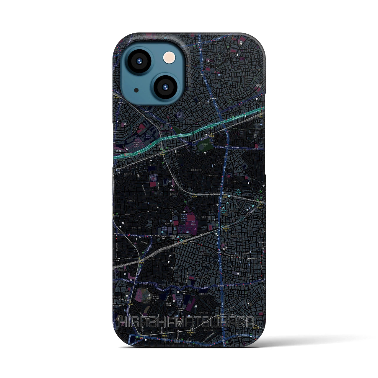 【東松原(東京都)】地図柄iPhoneケース(バックカバータイプ)