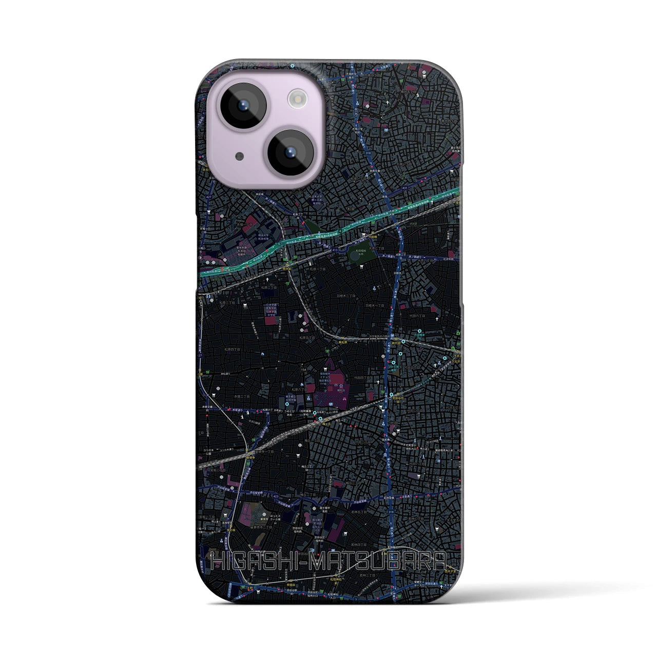 【東松原(東京都)】地図柄iPhoneケース(バックカバータイプ)