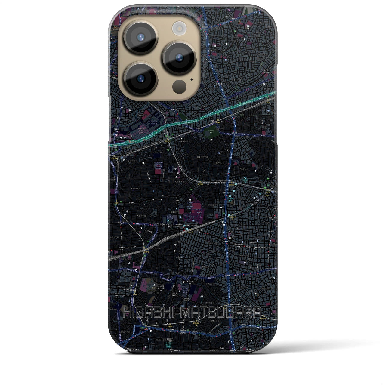 【東松原(東京都)】地図柄iPhoneケース(バックカバータイプ)