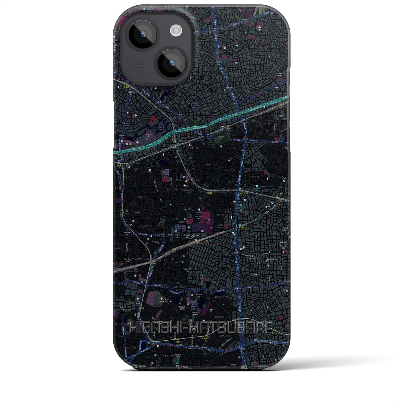 【東松原(東京都)】地図柄iPhoneケース(バックカバータイプ)