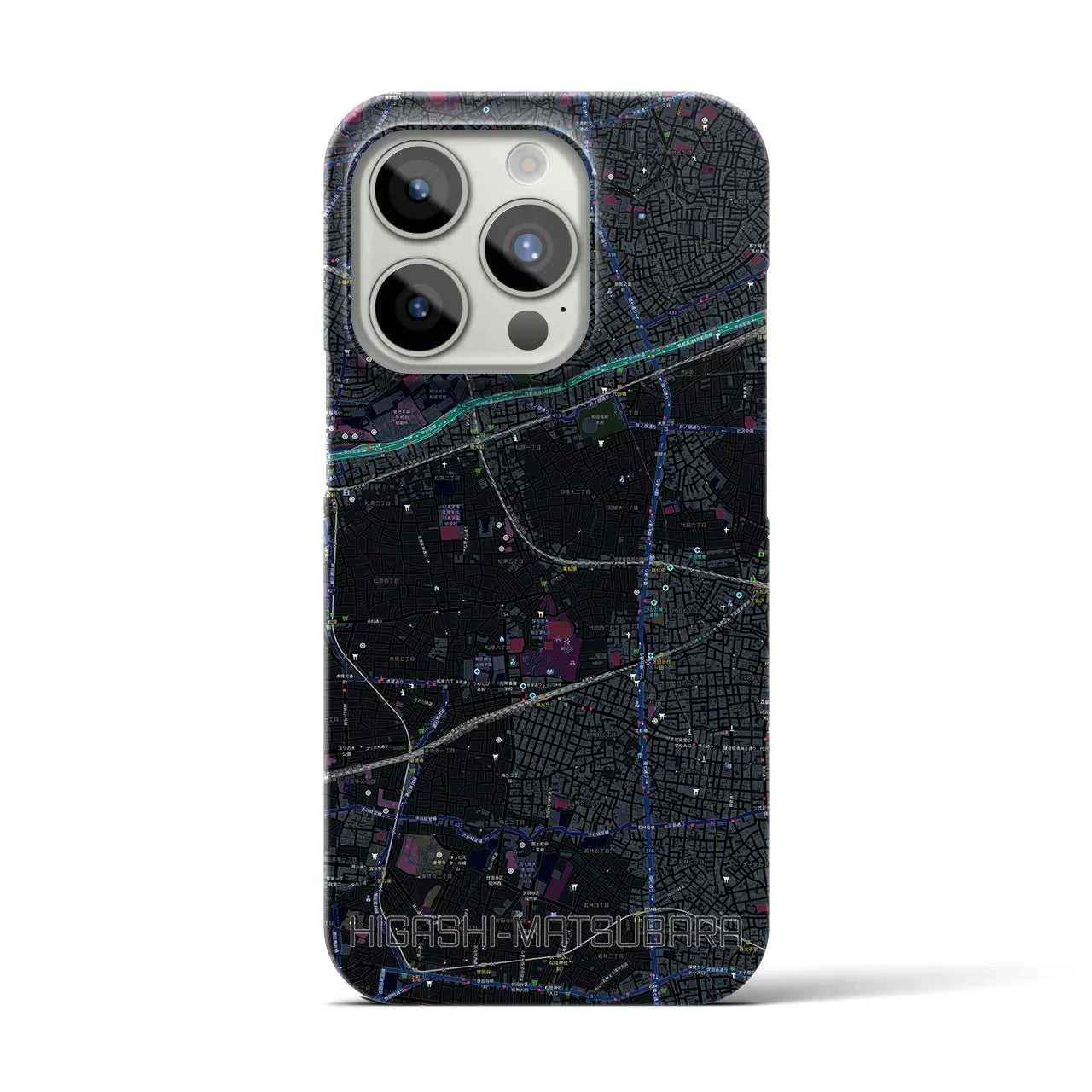 【東松原(東京都)】地図柄iPhoneケース(バックカバータイプ)
