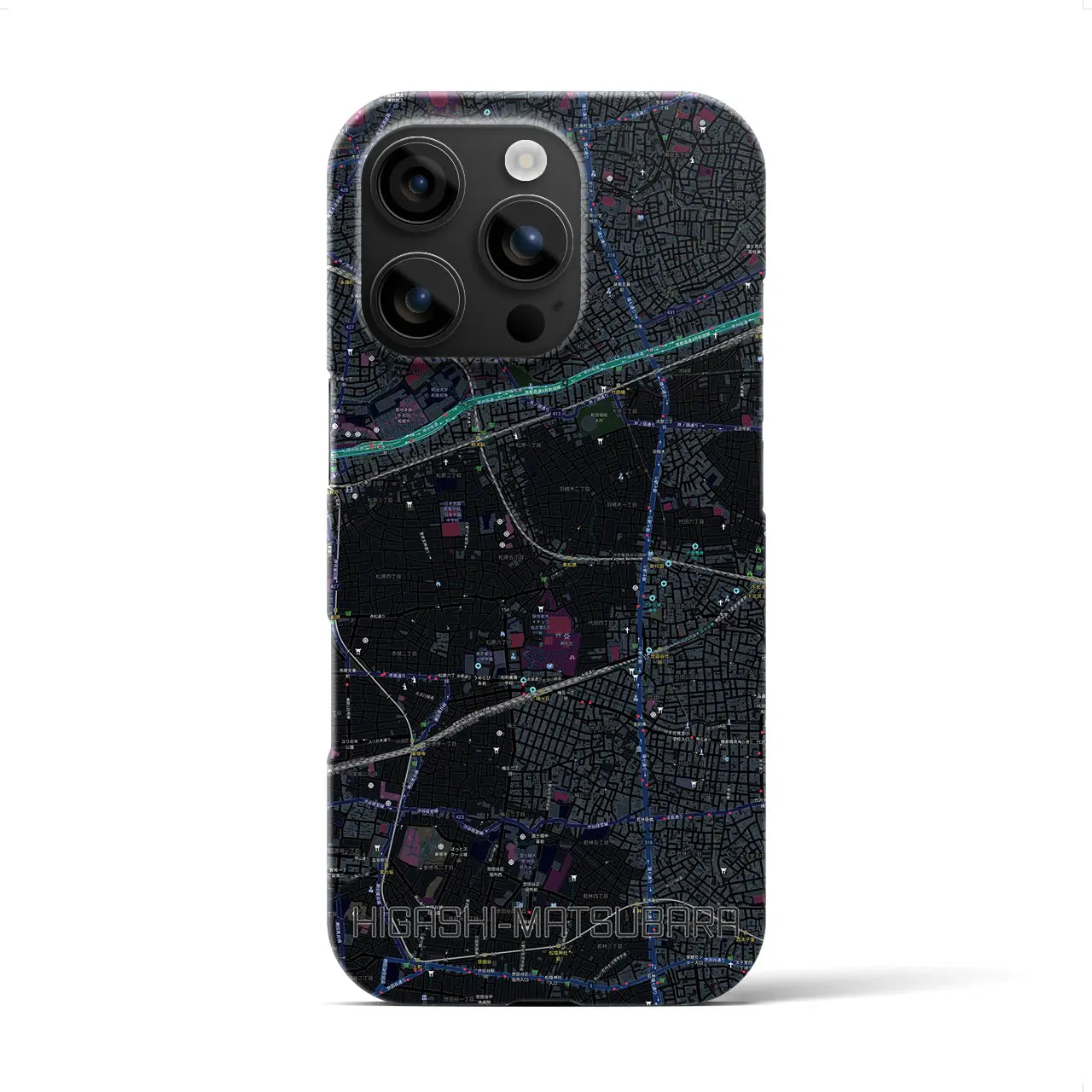 【東松原(東京都)】地図柄iPhoneケース(バックカバータイプ)