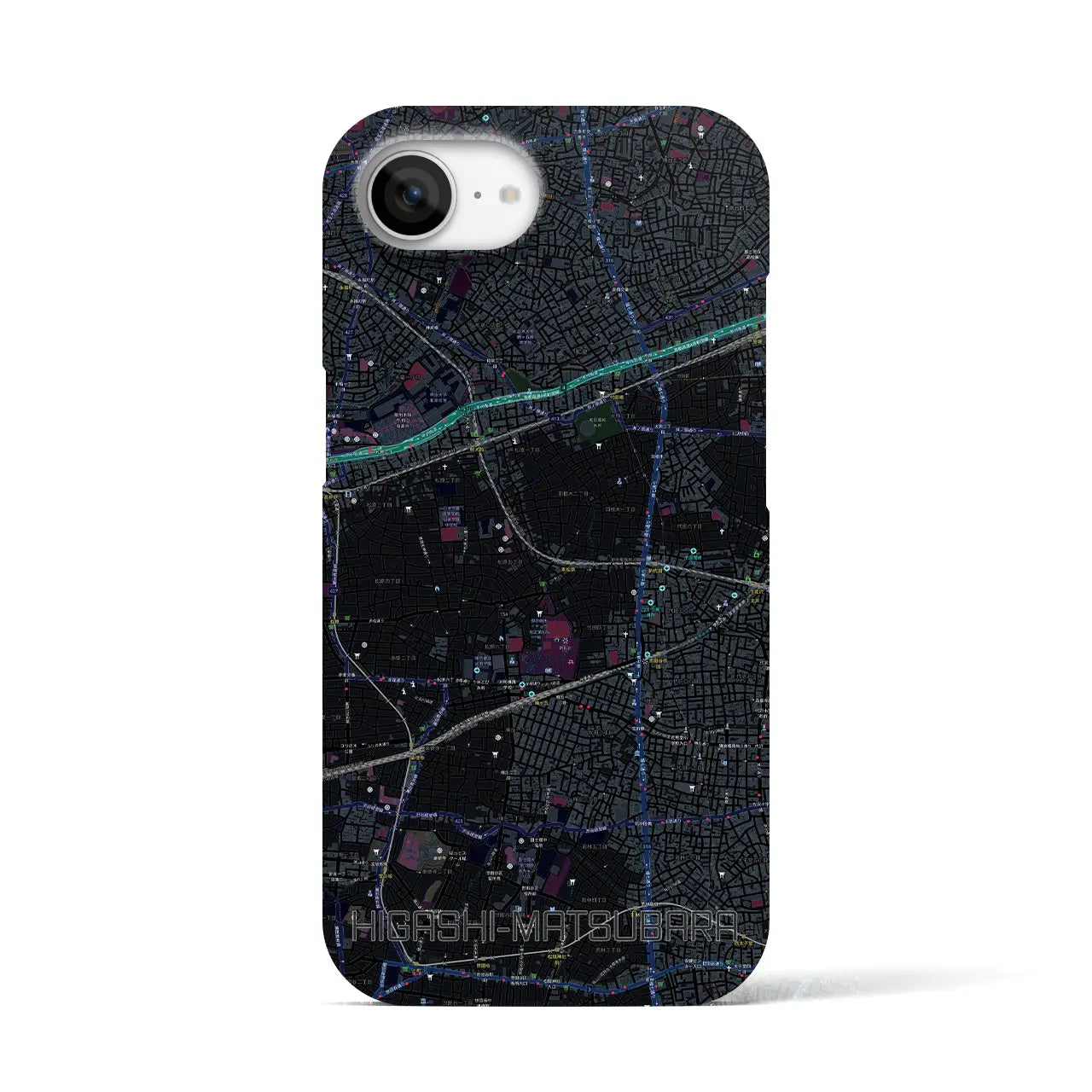 【東松原(東京都)】地図柄iPhoneケース(バックカバータイプ)