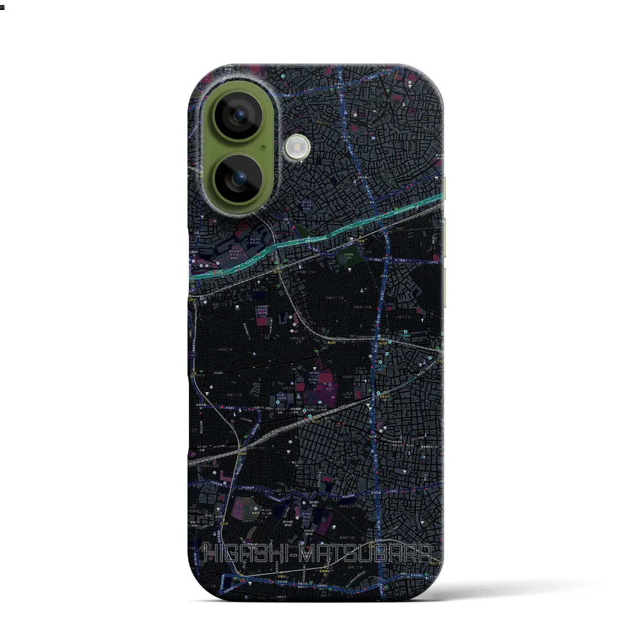 【東松原(東京都)】地図柄iPhoneケース(バックカバータイプ)