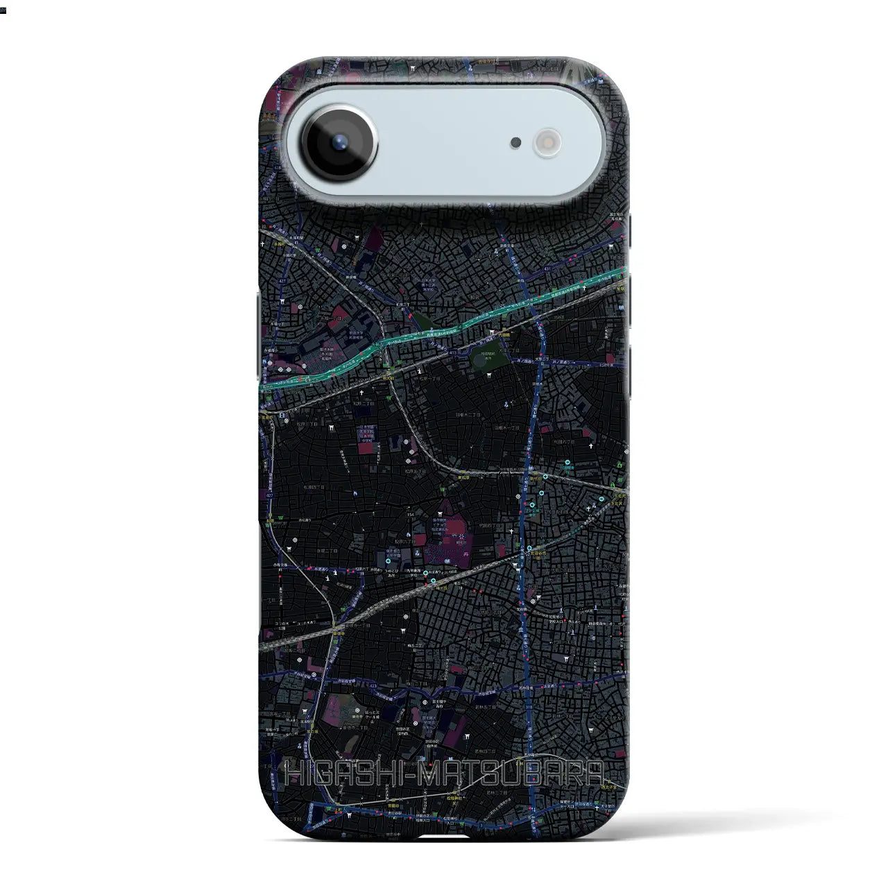 【東松原(東京都)】地図柄iPhoneケース(バックカバータイプ)