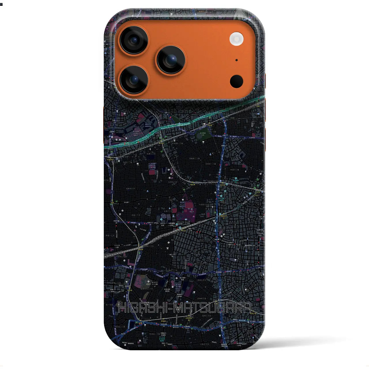 【東松原(東京都)】地図柄iPhoneケース(バックカバータイプ)